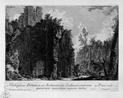 Engraving by Giovanni Battista Piranesi depicting the Gardens of Sallust in Rome by Giovanni Battista Piranesi